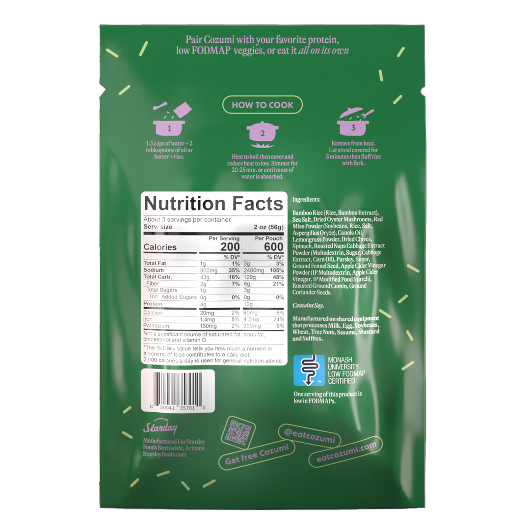 Lemongrass Bamboo Rice with Miso & Greens (one pack)